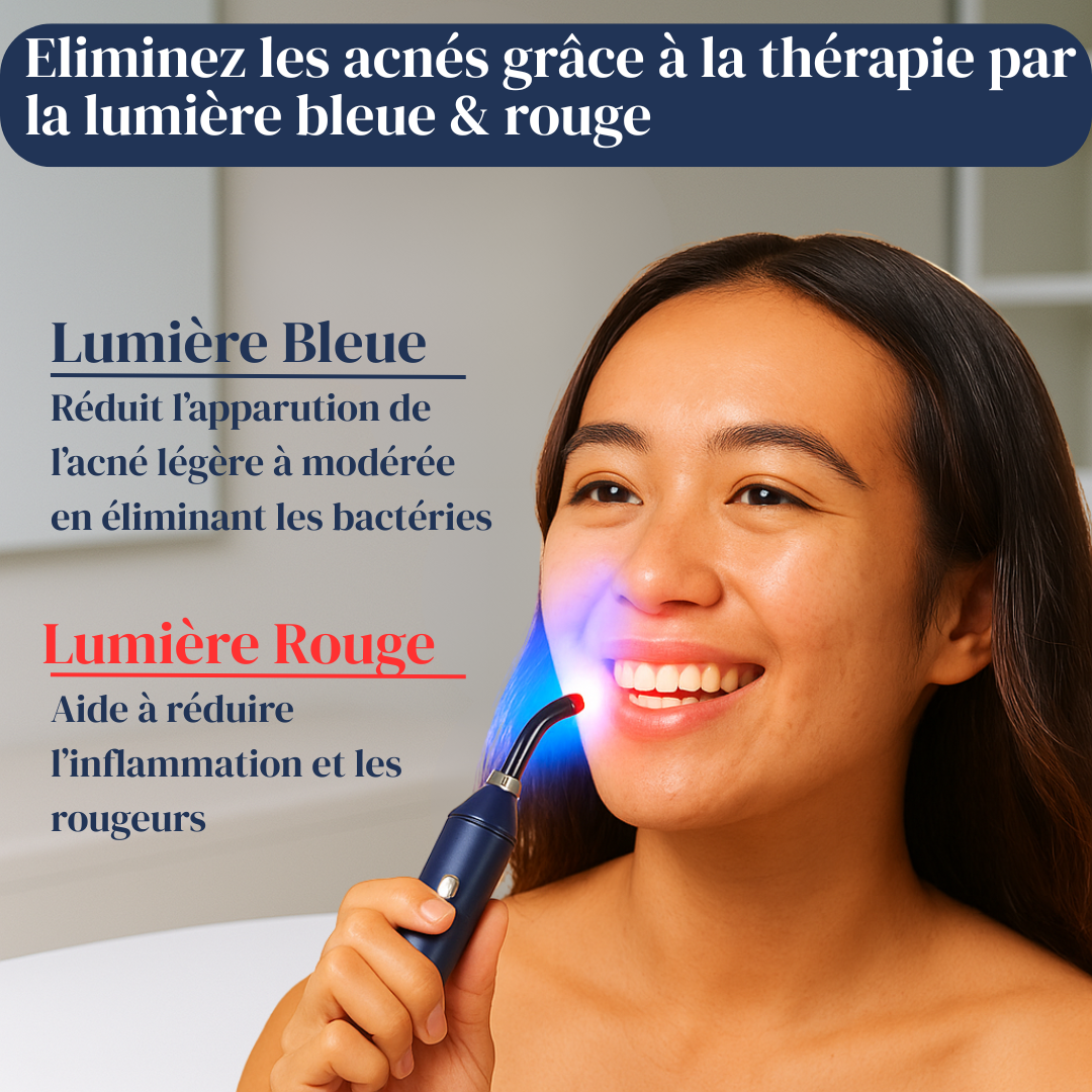 LumiSkyn™ – Appareil LED Anti-Acné Bleu & Rouge | Soin Naturel