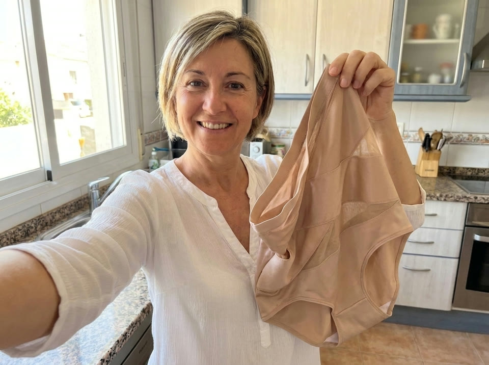 Customer holding her Lumiskyn brief