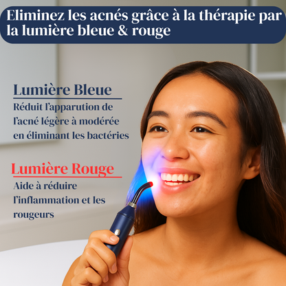 LumiSkyn™ – Appareil LED Anti-Acné Bleu & Rouge | Soin Naturel