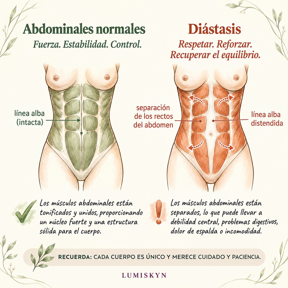 Abdominales normales frente a diástasis