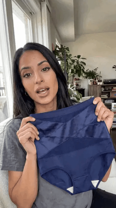 Real customer with the navy LumiSkyn Sculpt Brief
